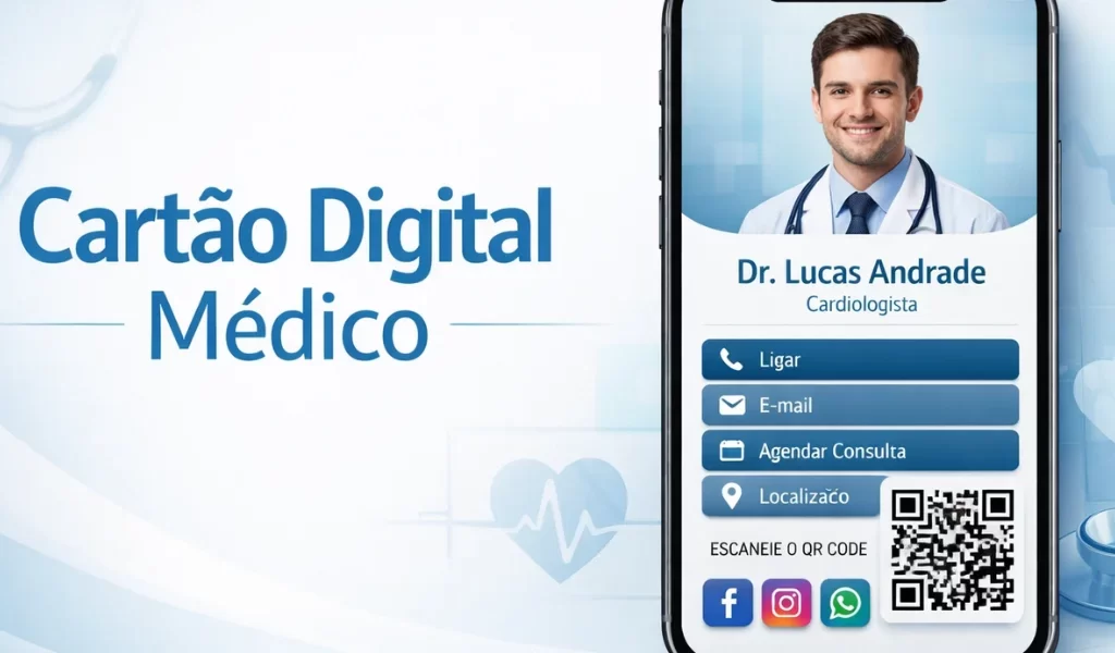 O cartão de visita digital para médicos vai muito além de substituir o cartão impresso