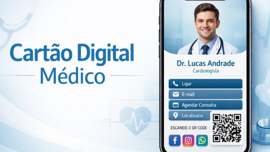 O cartão de visita digital para médicos vai muito além de substituir o cartão impresso
