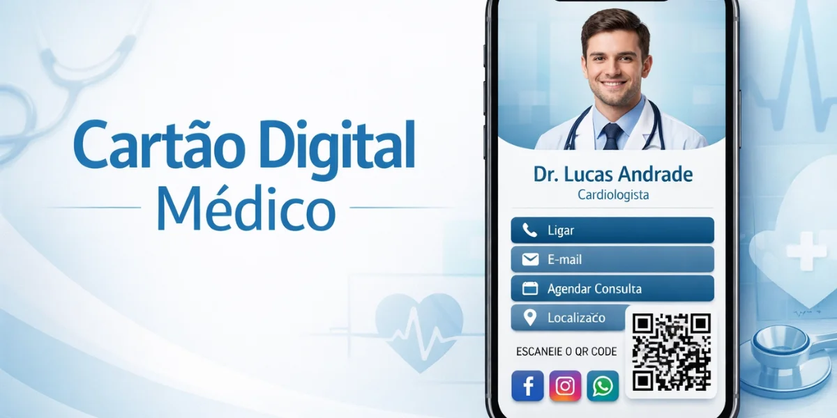 O cartão de visita digital para médicos vai muito além de substituir o cartão impresso