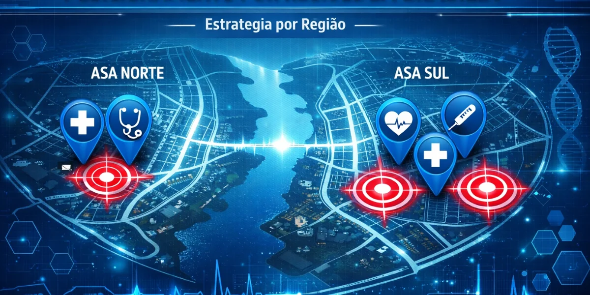 Saiba como posicionar consultório médico em regiões específicas de Brasília, quais estratégias digitais funcionam para cada região administrativa e como aparecer nas buscas locais de bairro antes da concorrência.